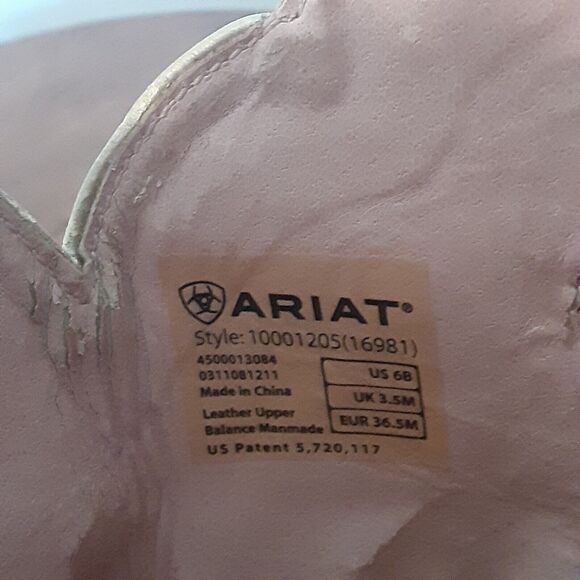 ARIAT Womens 6 B BROWN FATBABY Pink Cowgirl Western 10001205 (16981) - Picture 12 of 13